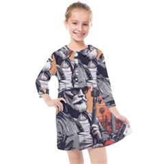 Ai Generator T Hirt Design Kids  Quarter Sleeve Shirt Dress by Shahriya