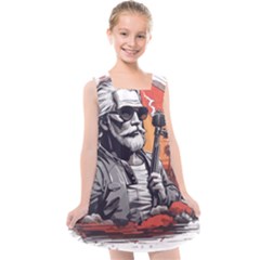 Ai Generator T Hirt Design Kids  Cross Back Dress by Shahriya