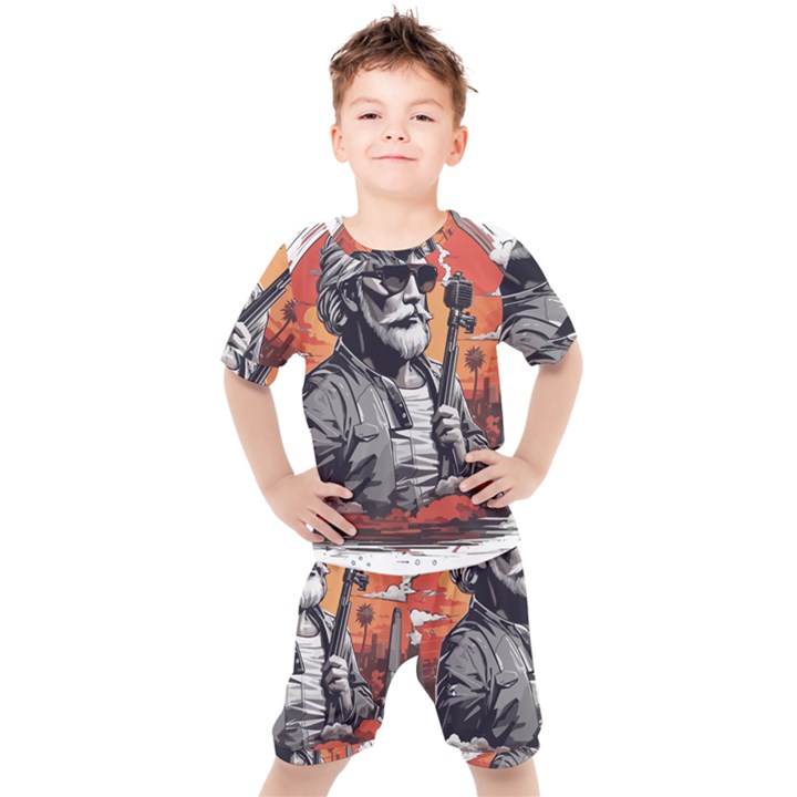 ai generator t hirt design Kids  T-Shirt and Shorts Set