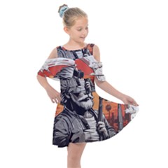 Ai Generator T Hirt Design Kids  Shoulder Cutout Chiffon Dress