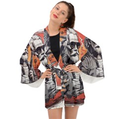 Ai Generator T Hirt Design Long Sleeve Kimono by Shahriya