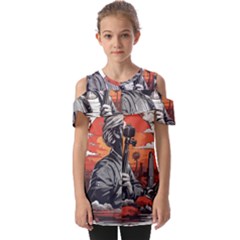 Ai Generator T Hirt Design Fold Over Open Sleeve Top