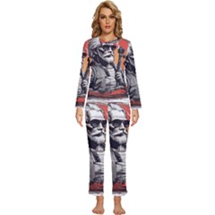 Ai Generator T Hirt Design Womens  Long Sleeve Lightweight Pajamas Set by Shahriya