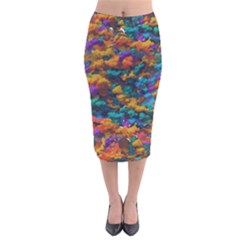 Color-for-a-line Velvet Midi Pencil Skirt by aline