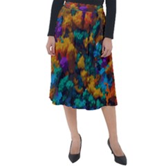 Color-for-a-line Classic Velour Midi Skirt  by aline