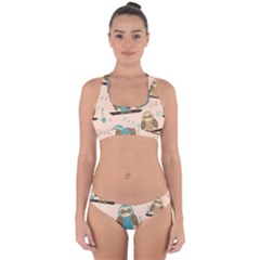 Seamless Pattern Owls Dream Cute Style Pajama Fabric Cross Back Hipster Bikini Set by Apen