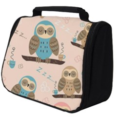 Seamless Pattern Owls Dream Cute Style Pajama Fabric Full Print Travel Pouch (big) by Apen