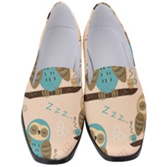 Seamless Pattern Owls Dream Cute Style Pajama Fabric Women s Classic Loafer Heels by Apen