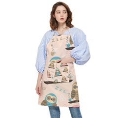 Seamless Pattern Owls Dream Cute Style Pajama Fabric Pocket Apron by Apen