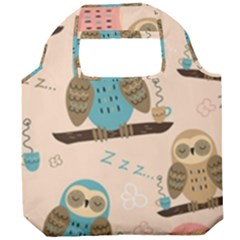 Seamless Pattern Owls Dream Cute Style Pajama Fabric Foldable Grocery Recycle Bag by Apen