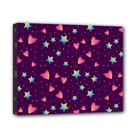 Colorful Stars Hearts Seamless Vector Pattern Canvas 10  X 8  (stretched)