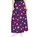 Colorful Stars Hearts Seamless Vector Pattern Maxi Chiffon Skirt View1