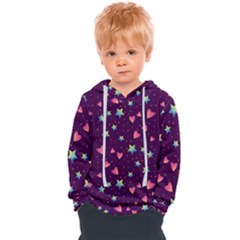 Colorful Stars Hearts Seamless Vector Pattern Kids  Overhead Hoodie by Apen