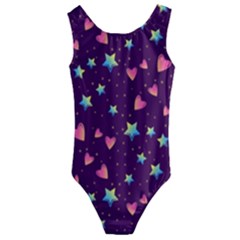 Colorful Stars Hearts Seamless Vector Pattern Kids  Cut-out Back One Piece Swimsuit by Apen