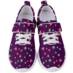 Colorful Stars Hearts Seamless Vector Pattern Women s Velcro Strap Shoes by Apen