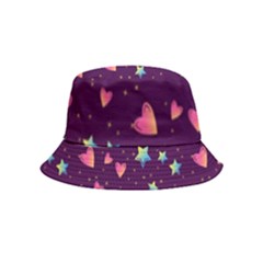 Colorful Stars Hearts Seamless Vector Pattern Bucket Hat (kids) by Apen