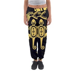 Mexican Culture Golden Tribal Icons Women s Jogger Sweatpants by Apen