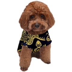 Mexican Culture Golden Tribal Icons Dog T-shirt by Apen