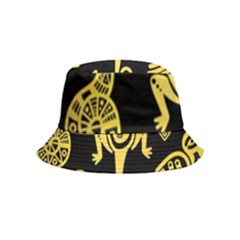 Mexican Culture Golden Tribal Icons Bucket Hat (kids) by Apen