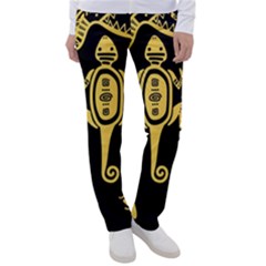 Mexican Culture Golden Tribal Icons Women s Casual Pants by Apen