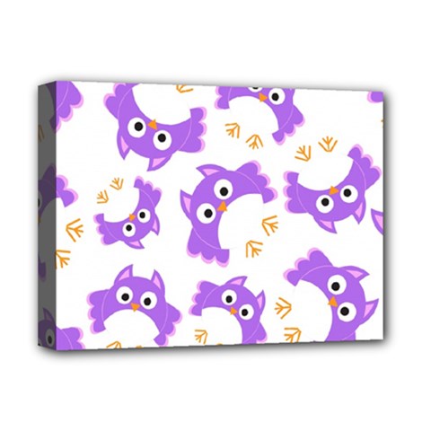 Purple Owl Pattern Background Deluxe Canvas 16  X 12  (stretched)  by Apen