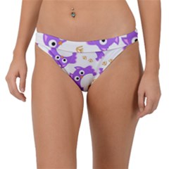 Purple Owl Pattern Background Band Bikini Bottoms by Apen