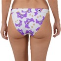 Purple Owl Pattern Background Band Bikini Bottoms View2