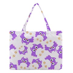 Purple Owl Pattern Background Medium Tote Bag by Apen