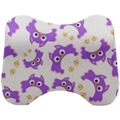 Purple Owl Pattern Background Head Support Cushion by Apen