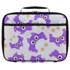 Purple Owl Pattern Background Full Print Lunch Bag by Apen