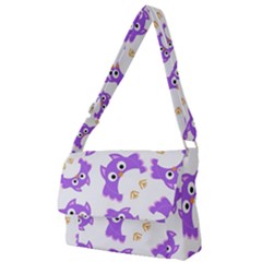 Purple Owl Pattern Background Full Print Messenger Bag (s) by Apen