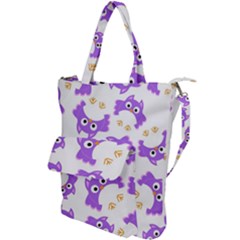 Purple Owl Pattern Background Shoulder Tote Bag by Apen