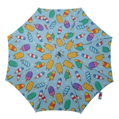 Cute Kawaii Ice Cream Seamless Pattern Hook Handle Umbrellas (large) by Apen