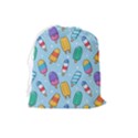 Cute Kawaii Ice Cream Seamless Pattern Drawstring Pouch (Large) View2