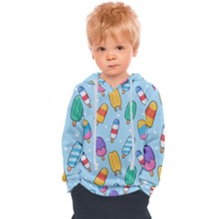 Cute Kawaii Ice Cream Seamless Pattern Kids  Overhead Hoodie by Apen