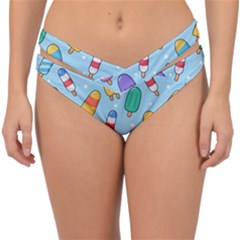 Cute Kawaii Ice Cream Seamless Pattern Double Strap Halter Bikini Bottoms by Apen