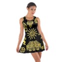 Maya Style Gold Linear Totem Icons Cotton Racerback Dress View1