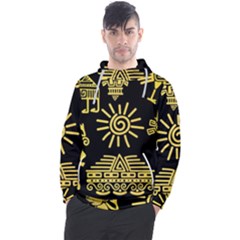 Maya Style Gold Linear Totem Icons Men s Pullover Hoodie by Apen