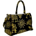 Maya Style Gold Linear Totem Icons Duffel Travel Bag View2