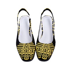 Maya Style Gold Linear Totem Icons Women s Classic Slingback Heels by Apen