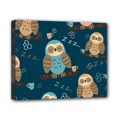 Seamless Pattern Owls Dreaming Canvas 10  X 8  (stretched) by Apen