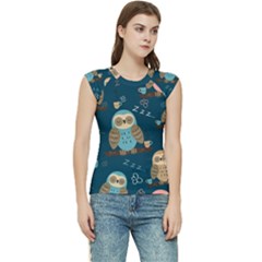 Seamless Pattern Owls Dreaming Women s Raglan Cap Sleeve T-shirt by Apen