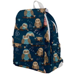 Seamless Pattern Owls Dreaming Top Flap Backpack by Apen