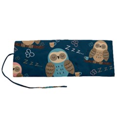 Seamless Pattern Owls Dreaming Roll Up Canvas Pencil Holder (s) by Apen