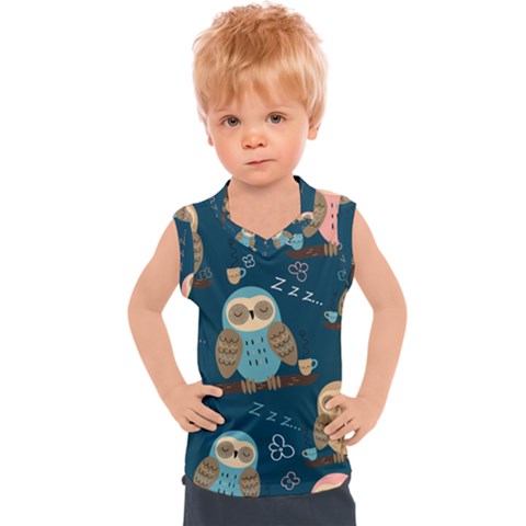 Seamless Pattern Owls Dreaming Kids  Sport Tank Top by Apen