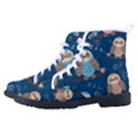 Seamless Pattern Owls Dreaming Women s High-Top Canvas Sneakers View2