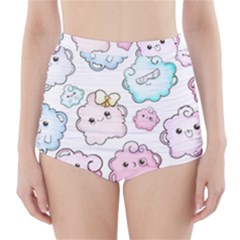 Cute Doodle Cartoon Seamless Pattern High-waisted Bikini Bottoms by Apen