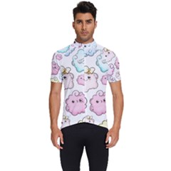 Cute Doodle Cartoon Seamless Pattern Men s Short Sleeve Cycling Jersey by Apen