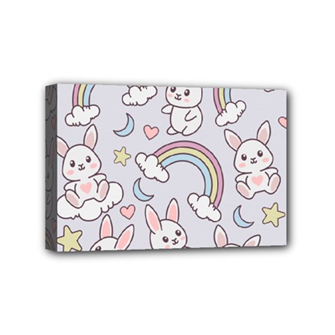 Seamless Pattern With Cute Rabbit Character Mini Canvas 6  X 4  (stretched)