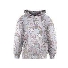 Seamless Pattern With Cute Rabbit Character Kids  Pullover Hoodie by Apen